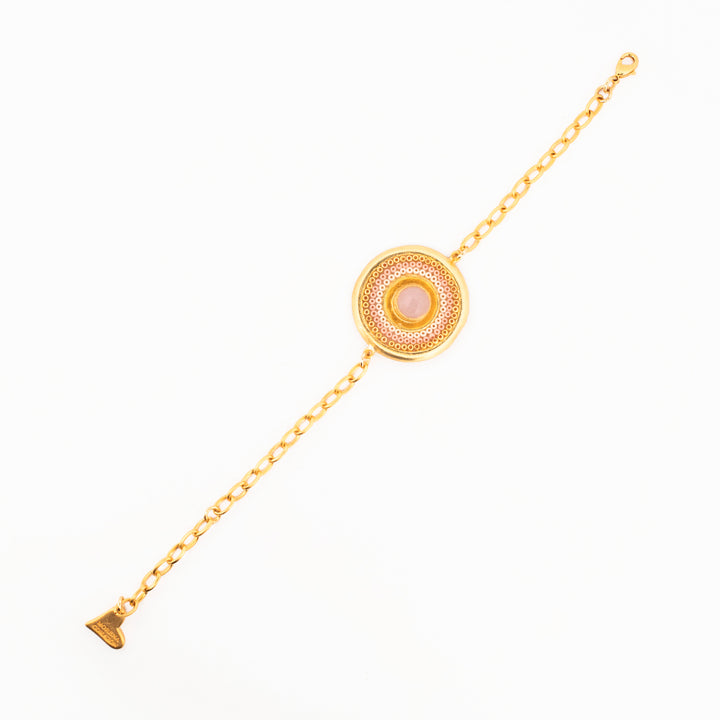 Pulsera cuarzo rosa Coyolxauhqui