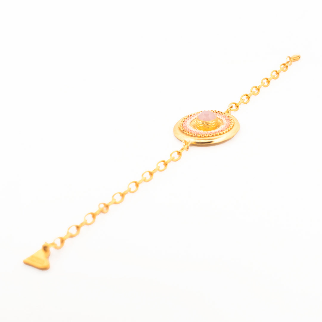 Pulsera cuarzo rosa Coyolxauhqui