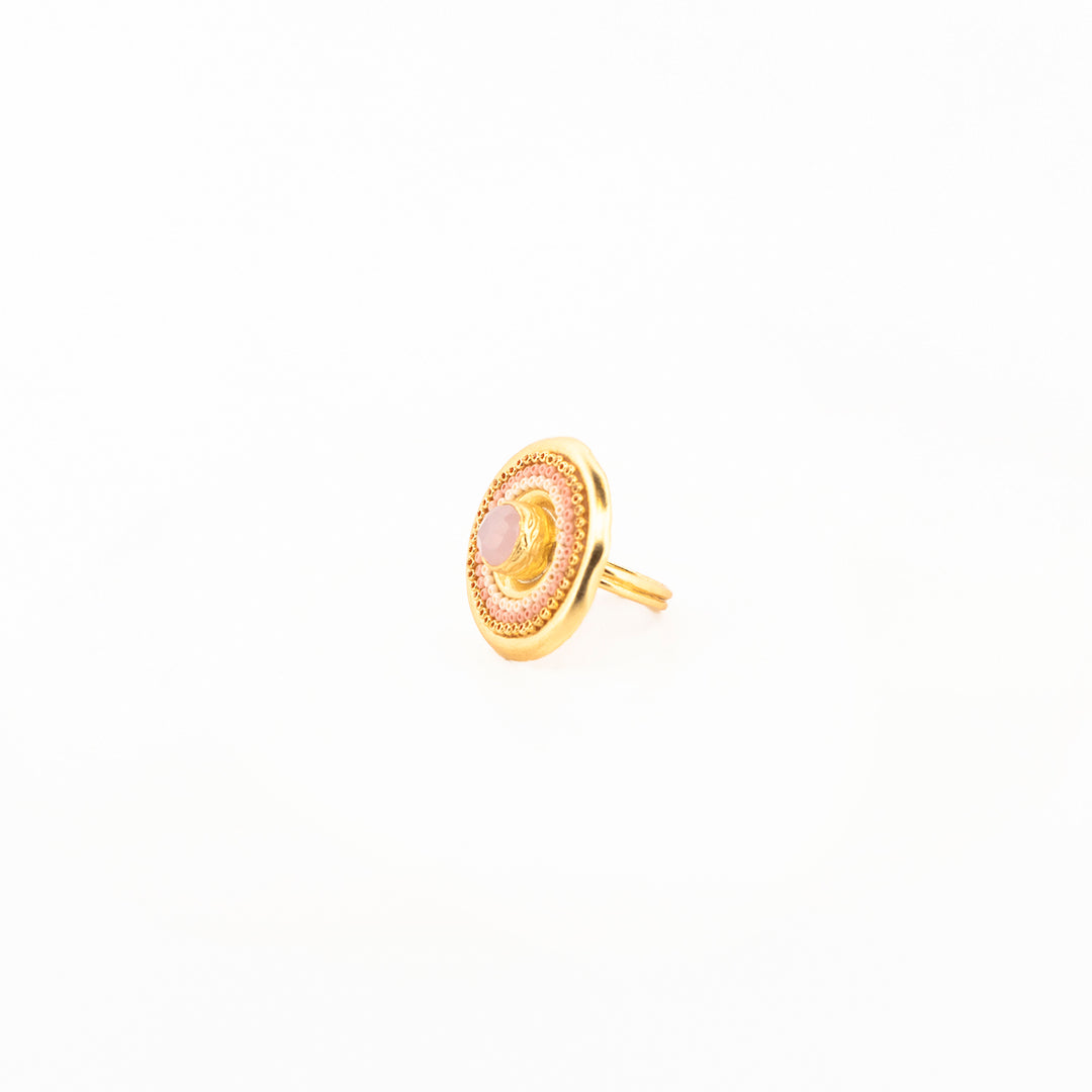 Anillo cuarzo Rosa Coyolxauhqui