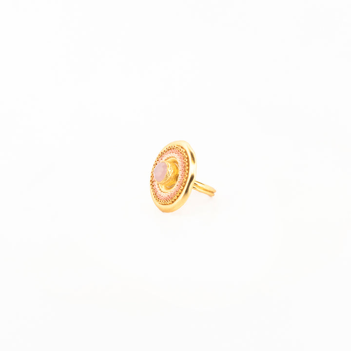 Anillo cuarzo Rosa Coyolxauhqui