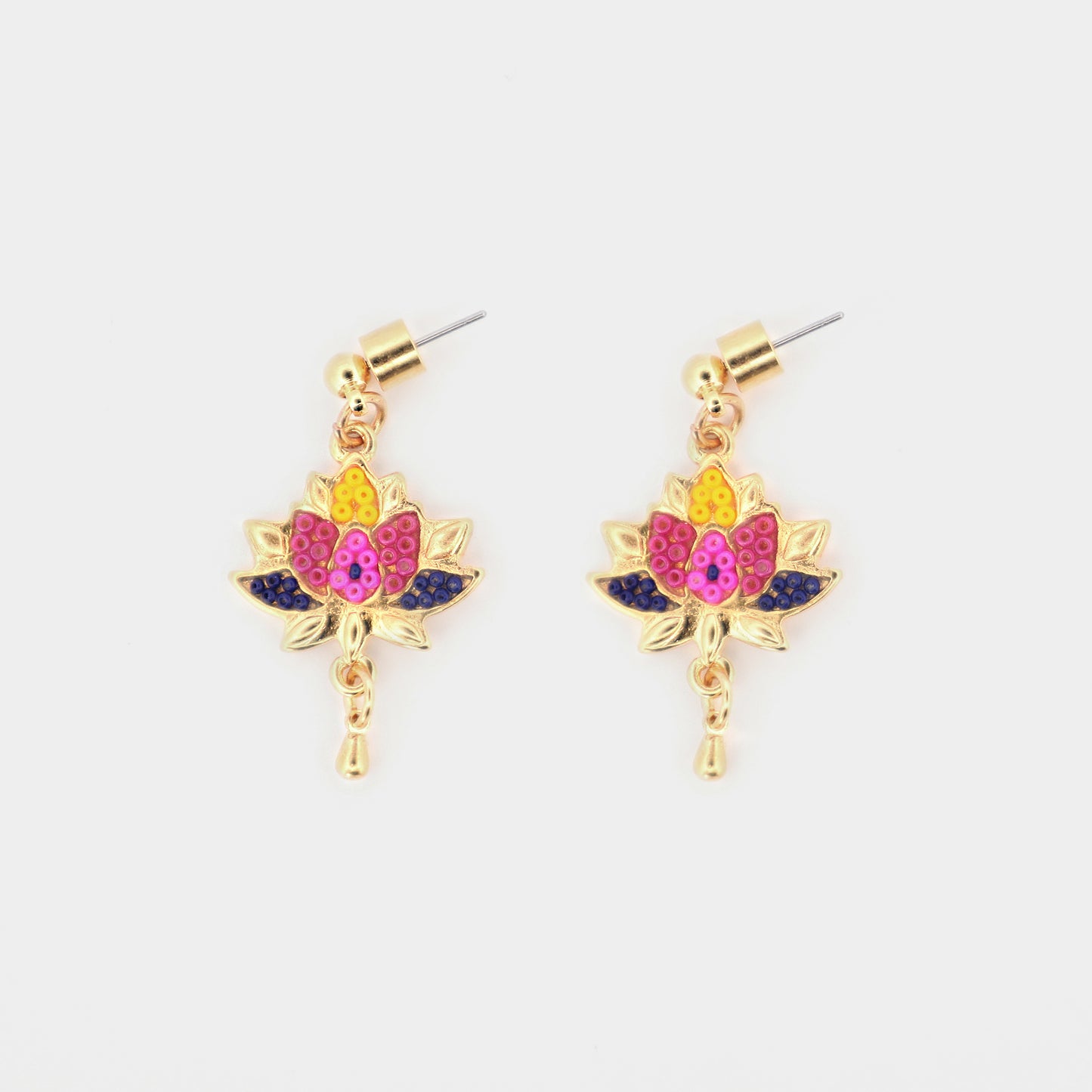 Lotus flower earrings for girl 069