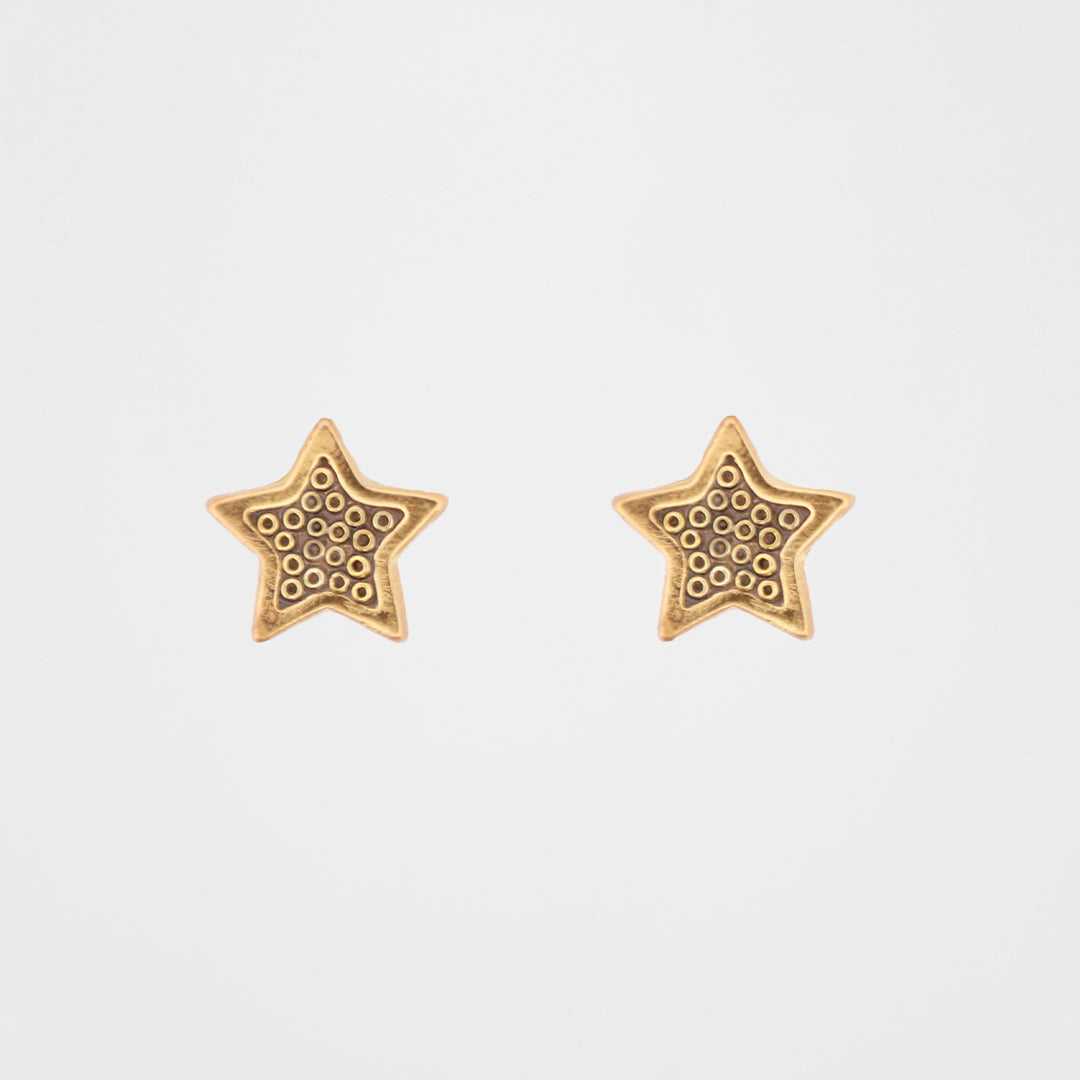 Aretes Estrella Chiquita en baño de oro 24k minis 394