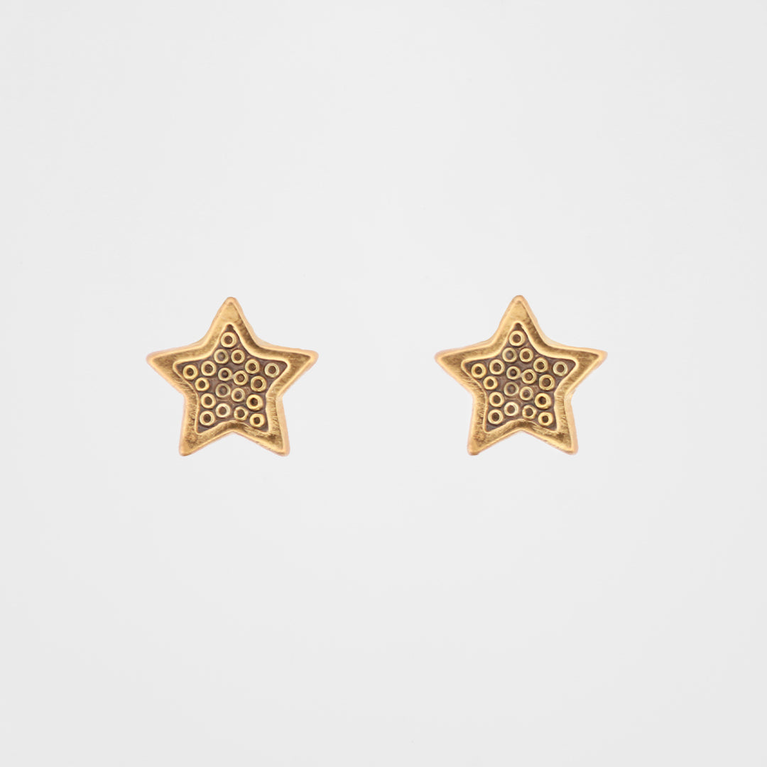 Aretes Estrella Chiquita en baño de oro 24k minis