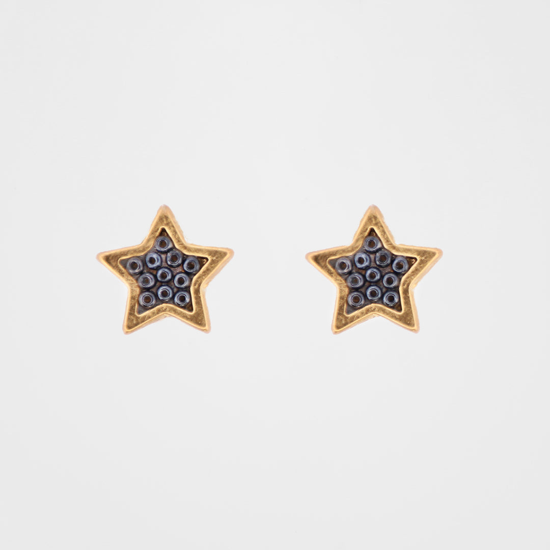 Aretes Estrella Chiquita en baño de oro 24k minis 394