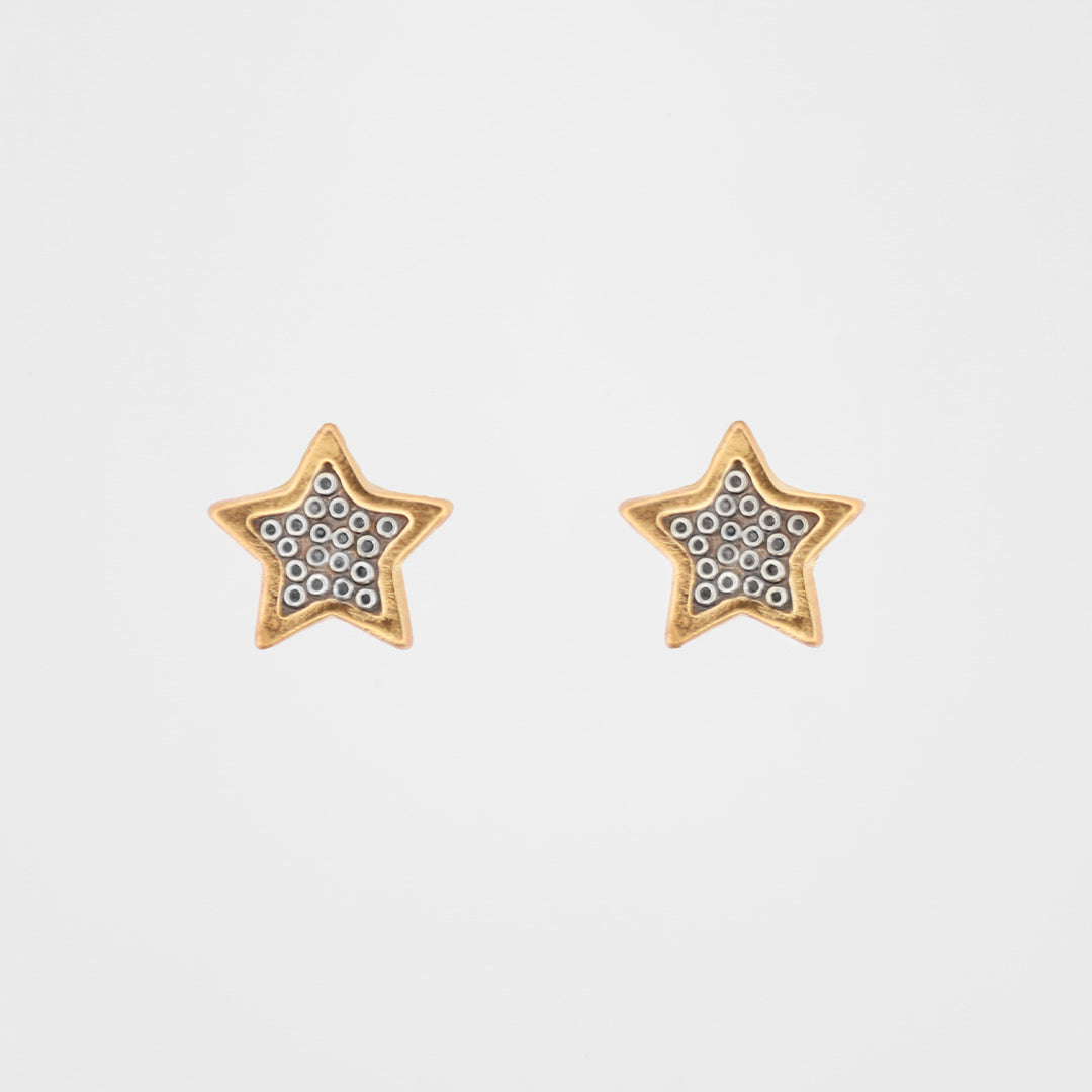 Aretes Estrella Chiquita en baño de oro 24k minis more394D3