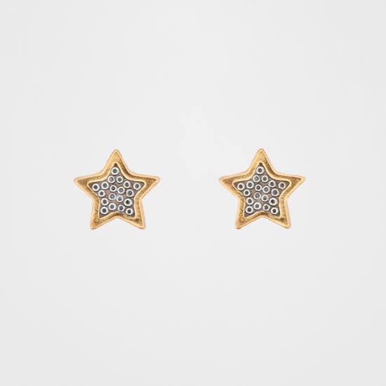 Aretes Estrella Chiquita en baño de oro 24k minis more394D3