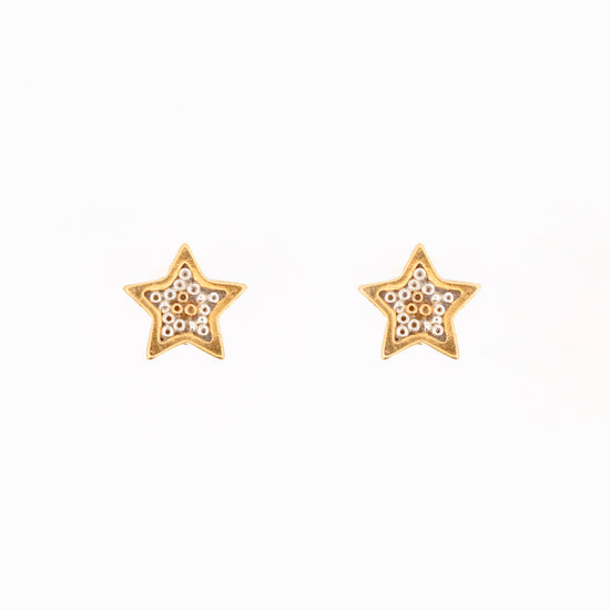 Aretes Estrella Chiquita en baño de oro 24k minis