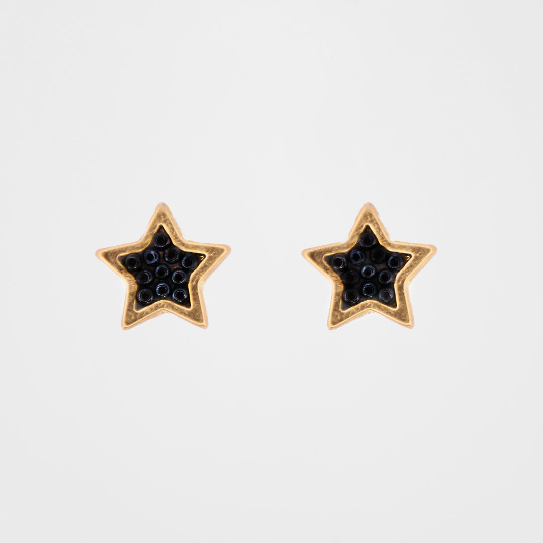 Aretes Estrella Chiquita en baño de oro Mini MORE394D