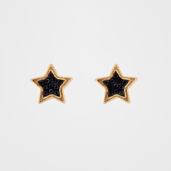 Aretes Estrella Chiquita en baño de oro Mini MORE394D