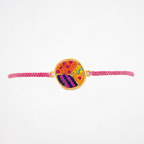 Pulsera Huichol Macramé Amor y Paz