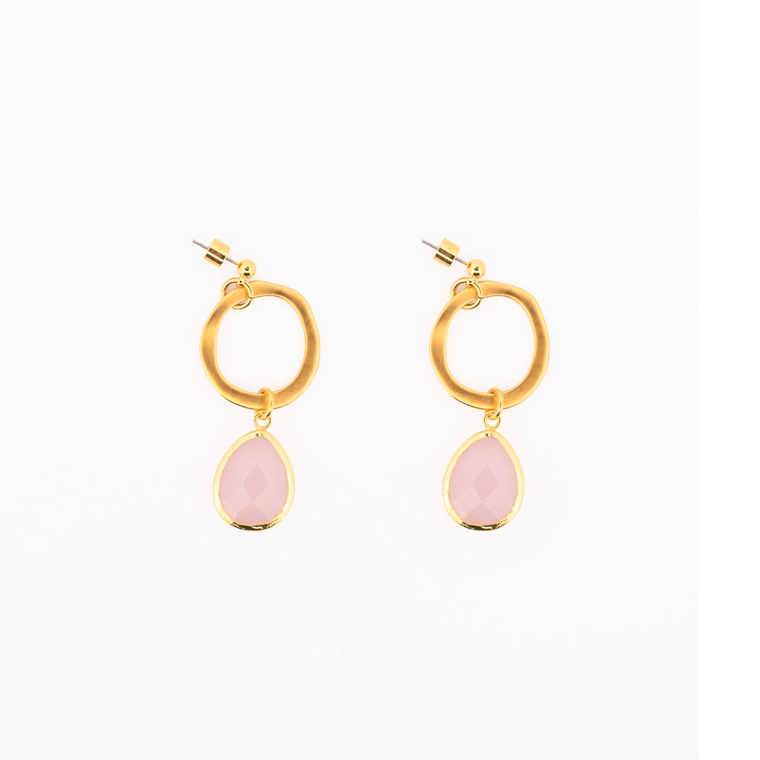 Aretes Cuarzo Rosa