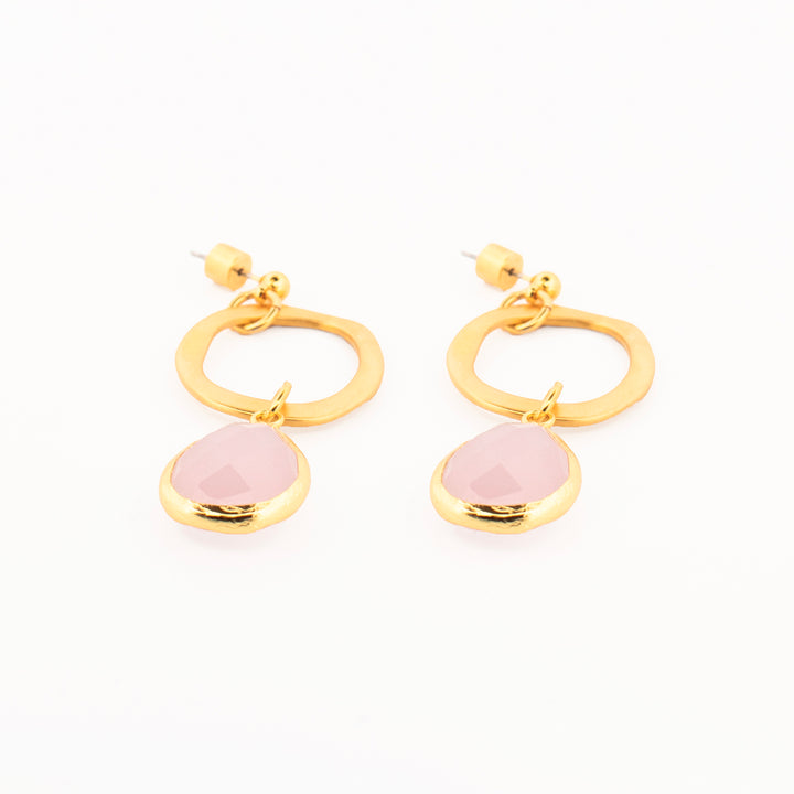 Aretes Cuarzo Rosa