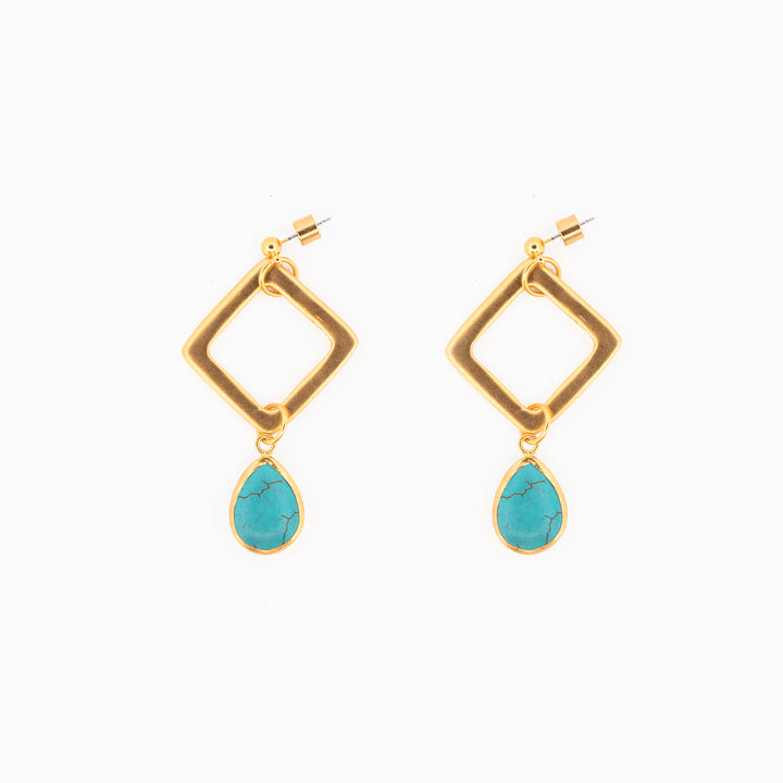 Aretes Turquesa Rombo