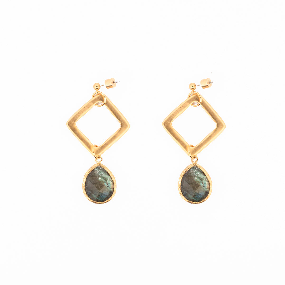 Aretes Labradorita Rombo