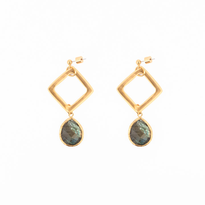 Aretes Labradorita Rombo