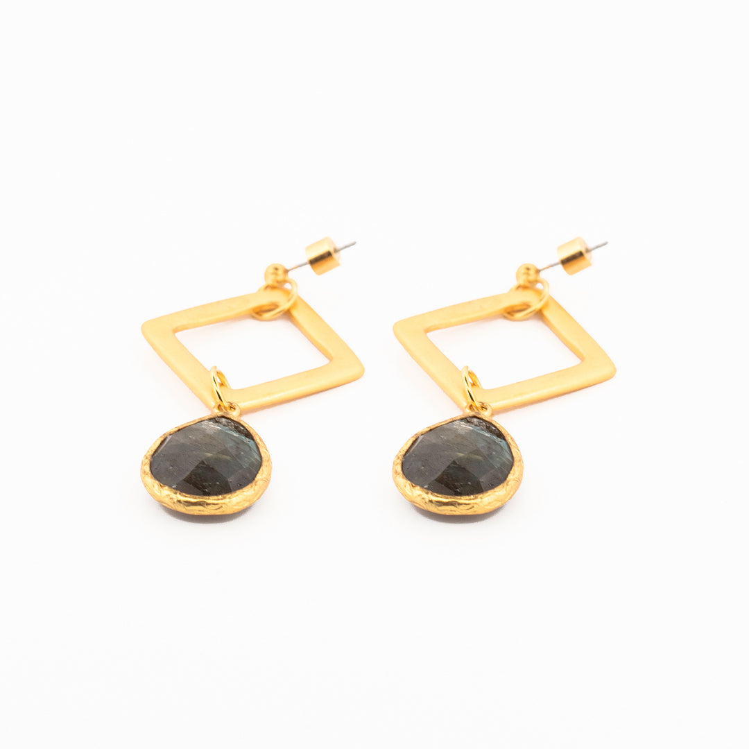 Aretes Labradorita Rombo
