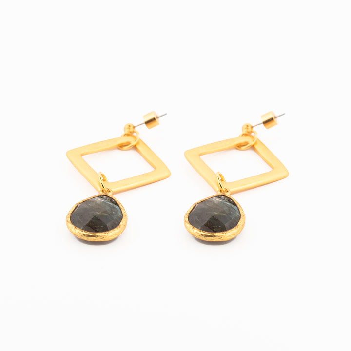Aretes Labradorita Rombo