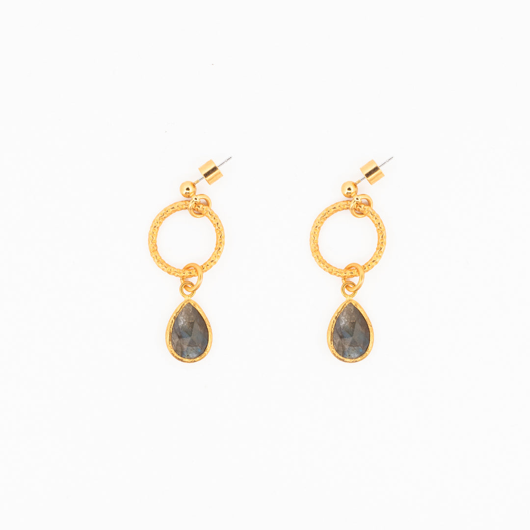 Aretes Labradorita Aro